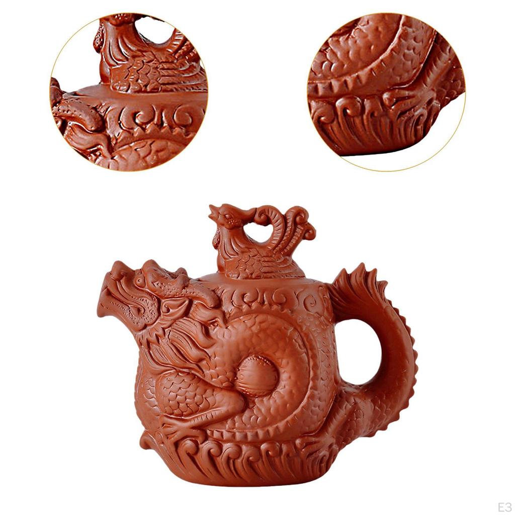 Purple Clay Teapot Chinese Tea Pot for Loose Tea,with Cover,Kung Fu Teaware Elegant Design