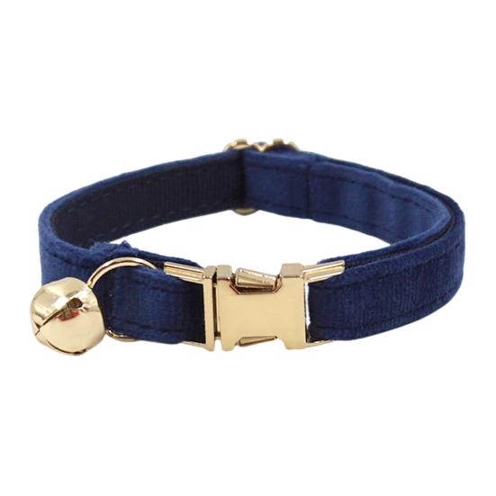 Кошачий ошейник бархатный однотонный ожерелье-чокер для питомца с колокольчиком регулируемый шейный ошейник для кошки котенка щенка маленьких собак