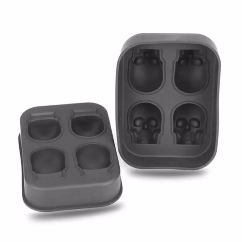 3D Череп силиконовая форма для льда 4-в-1 форма для шоколада поддон для мороженого DIY инструмент для виски вино коктейль кубик льда бестселлеры
