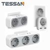 Tessan EU Wall Socket Power Strip with 1/2/3 Outlets and 2 USB Ports, Multiple Sockets Adapter with Overload Protection for Home, Office