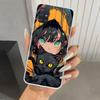 Милый черный кот Аниме Девушки Чехол для телефона для Samsung Galaxy A52 A32 A22 A12 A02S A50S A30S A10S Note 20 Ultra 10 Plus S10 A31 A20 A