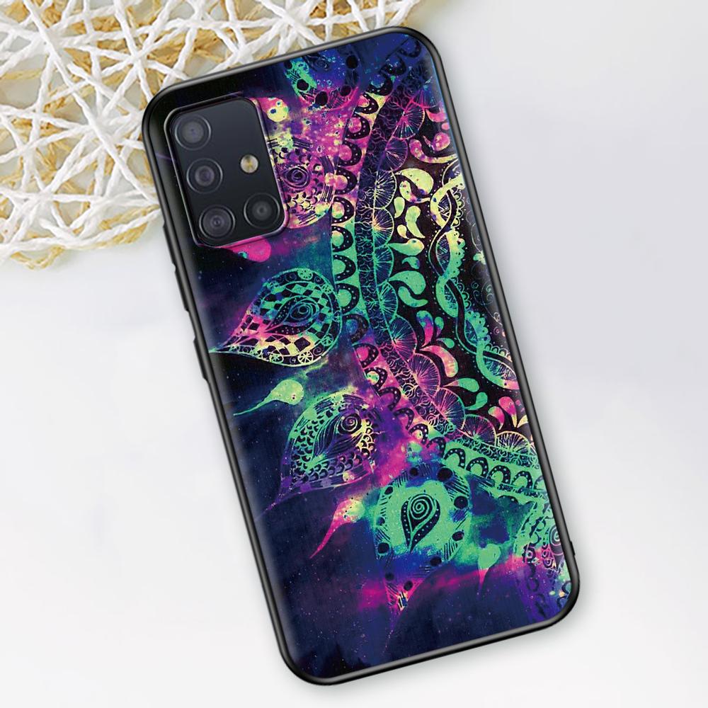 Чехол Мандала Подсолнух Мандала для Samsung Galaxy A51 A12 A21s A71 A52 A31 A32 A02s A72 A11 A41 A22 A01 Черный Мягкий Чехол для Телефона