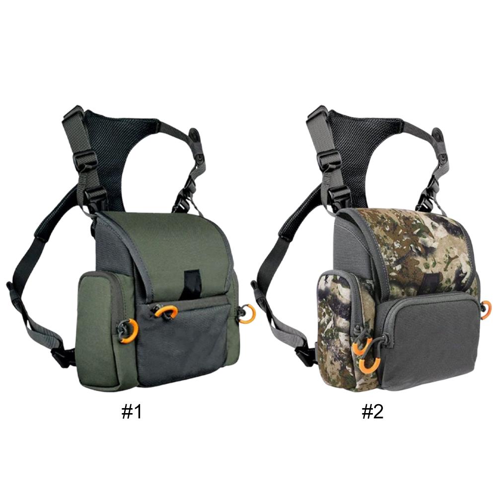 Binocular Harness Chest Pack with Rangefinder Pouch & Rain Cover Bino Harness with Rain Cover for Hunting