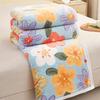 Nordic Style Plant Printed Flannel Blanket Thickened Multi Functional Cover Fleece Blanket Warm Sofa Cover for Office Nap