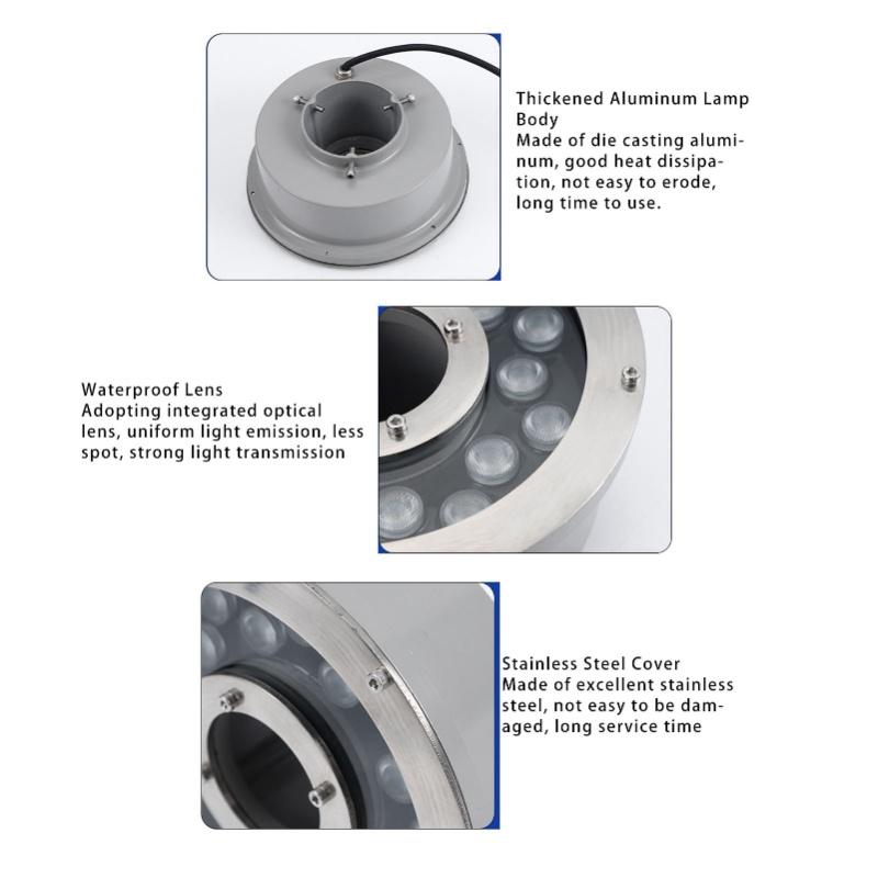 Светодиодный светильник для фонтана из нержавеющей стали, высокая яркость, погружной, подводный, ландшафтный прожектор, теплый белый, 9 Вт