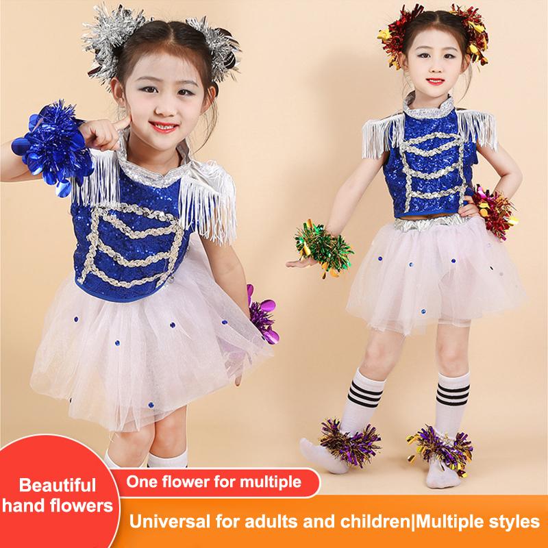 10 шт. Разноцветный мишурный браслет Эластичная лента Взрослые Дети Универсальный Реквизит для танцевального выступления Мишурный браслет на запястье для группы поддержки