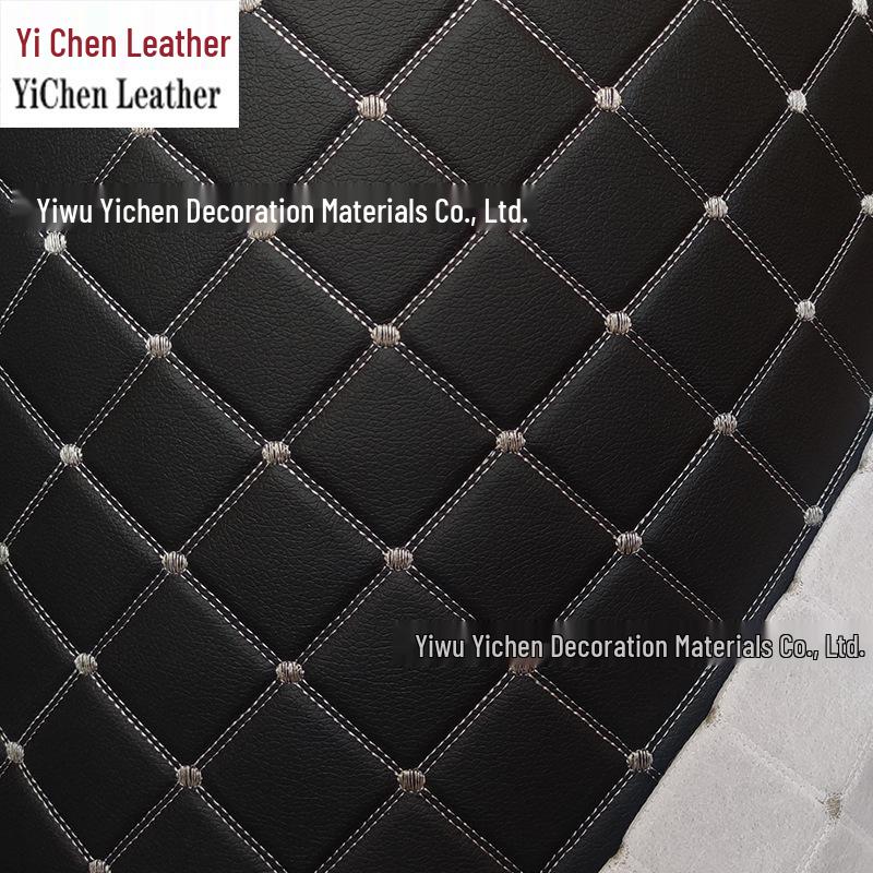 Diamond Lattice Sponge-Backed PVC Leather Fabric for Car Interiors