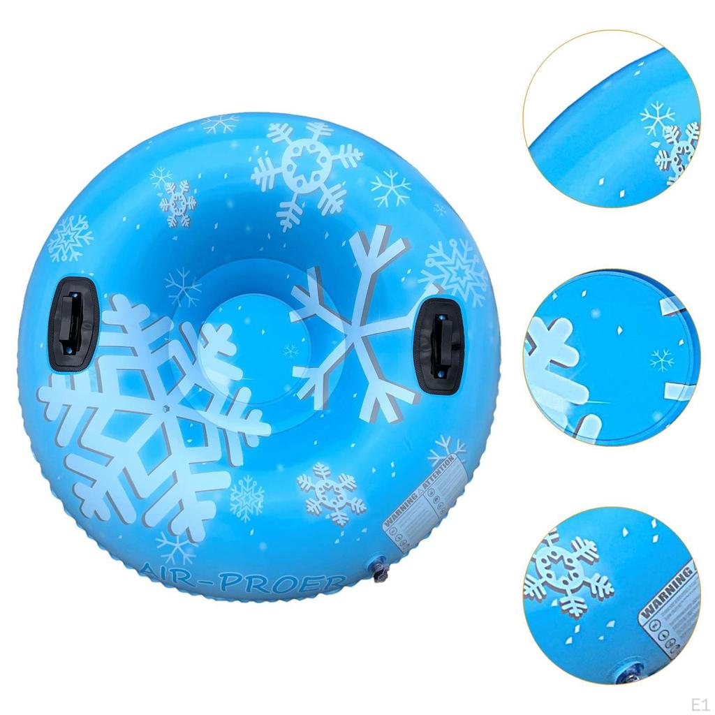 Inflatable Snow Tube Christmas Sledge Gift Sleigh Sled with Handles for Games Outdoor