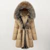 OFTBUY 2024 зимняя куртка женская с натуральным воротником из натурального меха лисы и капюшоном, пуховое пальто из белой утки, толстая теплая уличная повседневная верхняя одежда