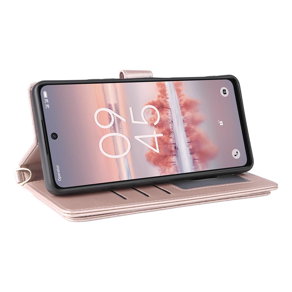 For TCL 60 NxtPaper 4G Case with Shoulder/Wrist Strap Leather Phone Cover Stand Wallet