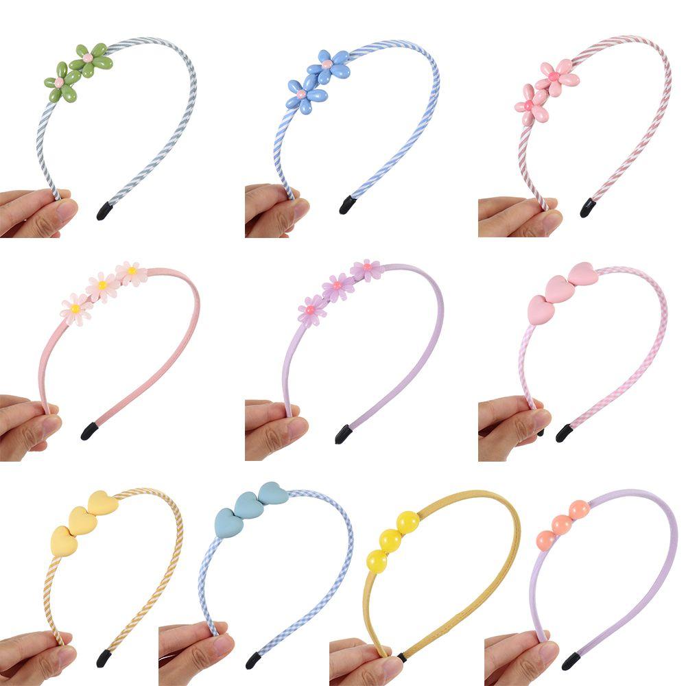 Милые головные уборы конфетного цвета, повязки на голову, детские аксессуары для волос, обручи для волос с цветами