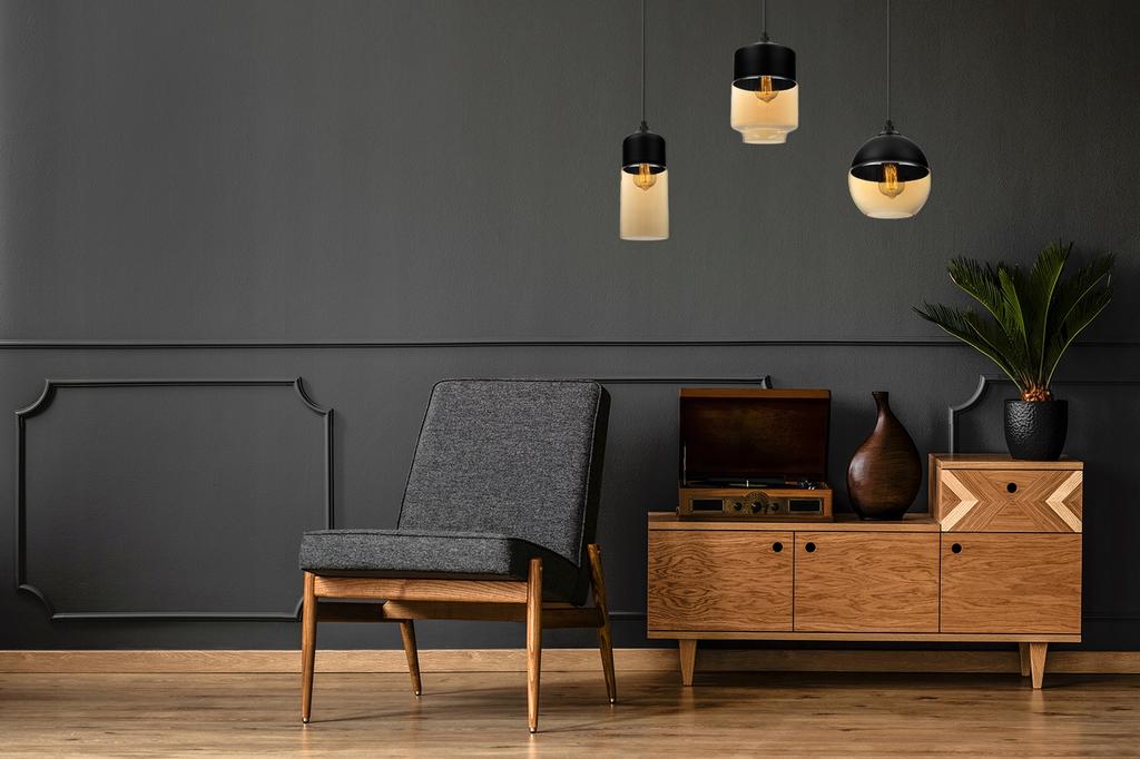 HANGING CEILING LAMP, GLASS LAMP SHADE