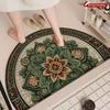 1 шт. Зеленый мозаичный цветочный полукруглый коврик для прихожей, нескользящий, для улицы, патио, крыльца, кухни, ванной комнаты, прихожей, напольный коврик