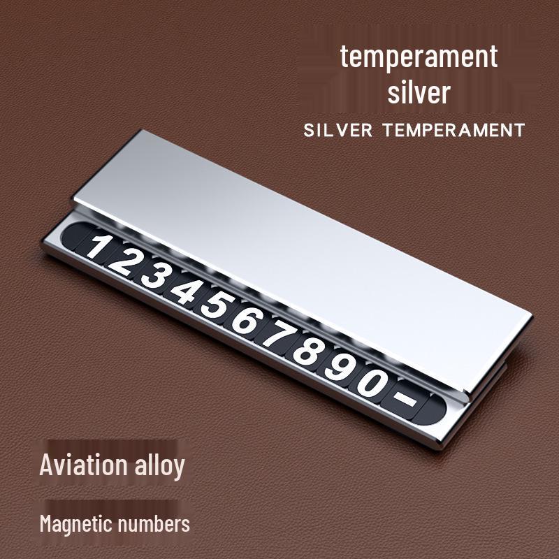 Роскошная временная парковочная табличка с алюминиевой пластиной для номера телефона для салона автомобиля