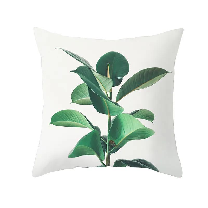 Tropical Pillow Cover Polyester Printed Leaf Cushion Case Sofa Home Decor xcm Bedroom Living Room Throw Pillowcase Gift