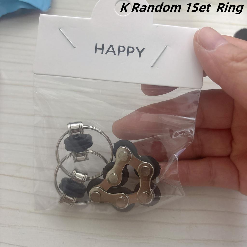 Набор fidget-игрушек из велосипедной цепи - Шесть роликовых цепей и Ключевая флиппи-цепочка Новинка Игрушки для снятия стресса для снятия напряжения Аутизм СДВГ СДВ