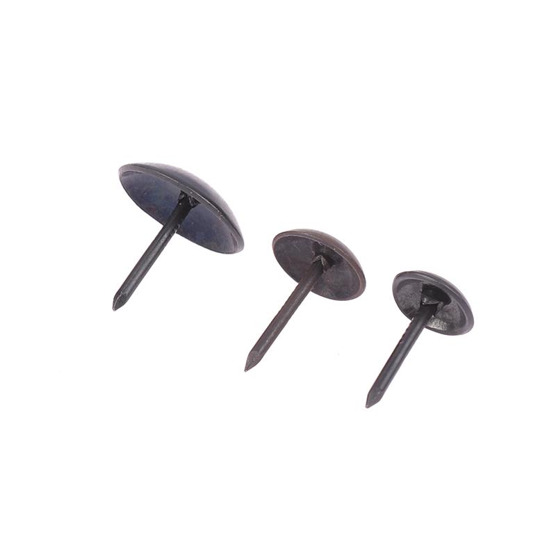 100 шт. черные круглые металлические кнопки для обивки гвозди винтажные кнопки для декора