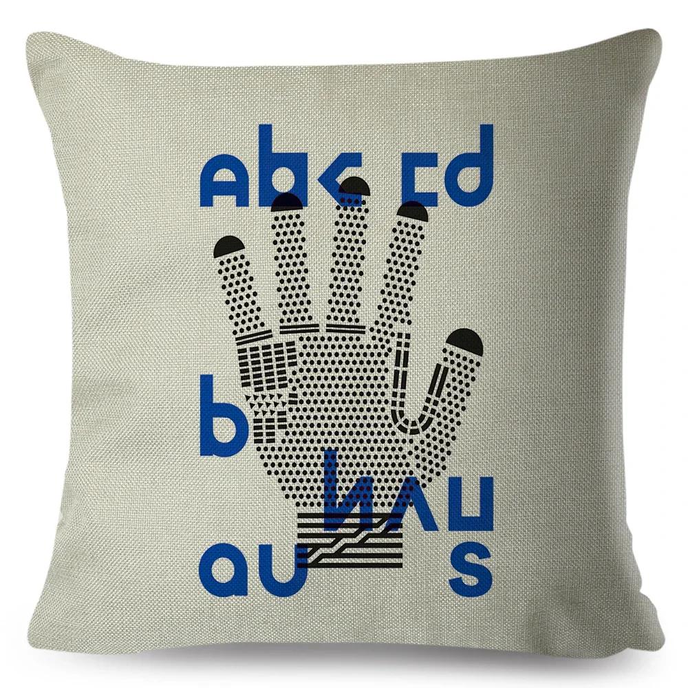 Nordic Polyester Throw Pillow Case for Sofa Minimalist Color Block Double Print Cushion Cover Decor Bauhaus Modern Pillowcase