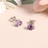 Серьги-гвоздики из стерлингового серебра 925 пробы в форме луны, специальные милые огранки аметиста из натуральных драгоценных камней, изысканные украшения для девочек, дочери, хороший подарок