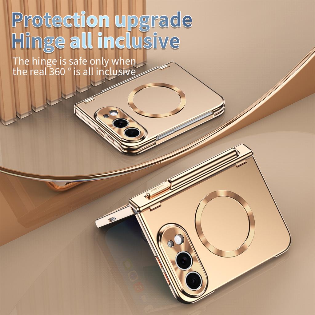 For iPhone Ultra Magnetic Case With S Pen With Tempered Flim Screen Glass Protector Plating Hinge Protection Shockproof Cover