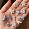 Cute Hand Painted Ceramic Animal Pendants Lovely Cartoon Designs Perfect For Diy Jewelry Making Necklace Bracelet Crafts