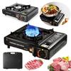 Portable Burner Stainless Steel Camping Gas Stove with Carry Case Outdoor Gas Tank Stove for Outdoor Hiking Camping Road Trips