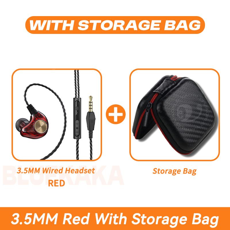 HIFI Heavy Bass Wired Earphone 3.5mm AUX In Ear Gaming Headset Dynamic Music Headphones Stereo Noise Cancelling Earbuds With Mic