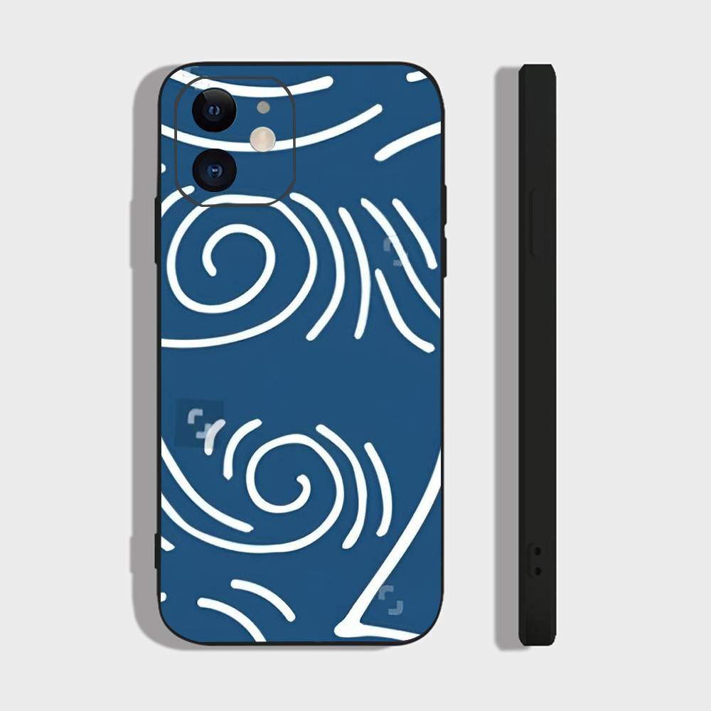 Синий Океан Для IPhone 13,17,11,12,16,14,15,Plus,Pro Max Мягкий Силиконовый Черный Чехол для Телефона