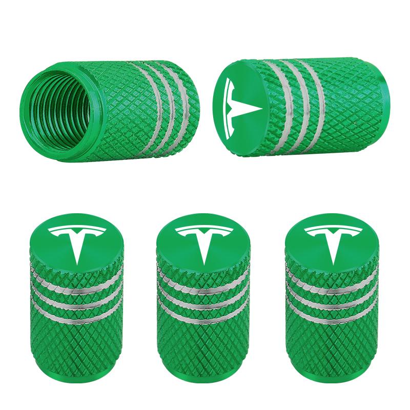 ZMPBD1 4Pcs Car Tire Valve Stems Cap Aluminum Tire Wheel Stem Air Valve Cap For Tesla model 3 model X Y S Roadster