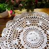 Cup Coaster Non-Slip Odor-Free Cotton Lace Handmade Round Table Placemat for Restaurant