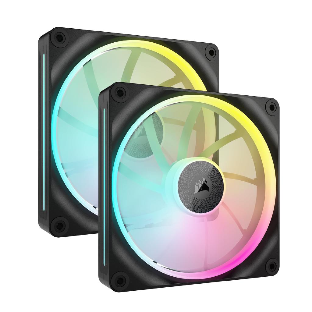 CORSAIR iCUE LINK LX140 RGB Стартовый комплект 140мм PWM Вентилятор для корпуса ПК Двойная световая петля Двойной комплект Черный CO-9051028-WW