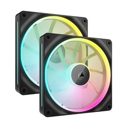 CORSAIR iCUE LINK LX140 RGB Стартовый комплект 140мм PWM Вентилятор для корпуса ПК Двойная световая петля Двойной комплект Черный CO-9051028-WW