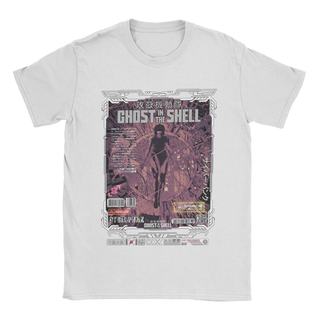 Мотоко Кусанаги Призрак в доспехах Футболки Мужские 100% Хлопок Потрясающая Футболка Аниме Футболка Короткий Рукав Одежда Большой Размер