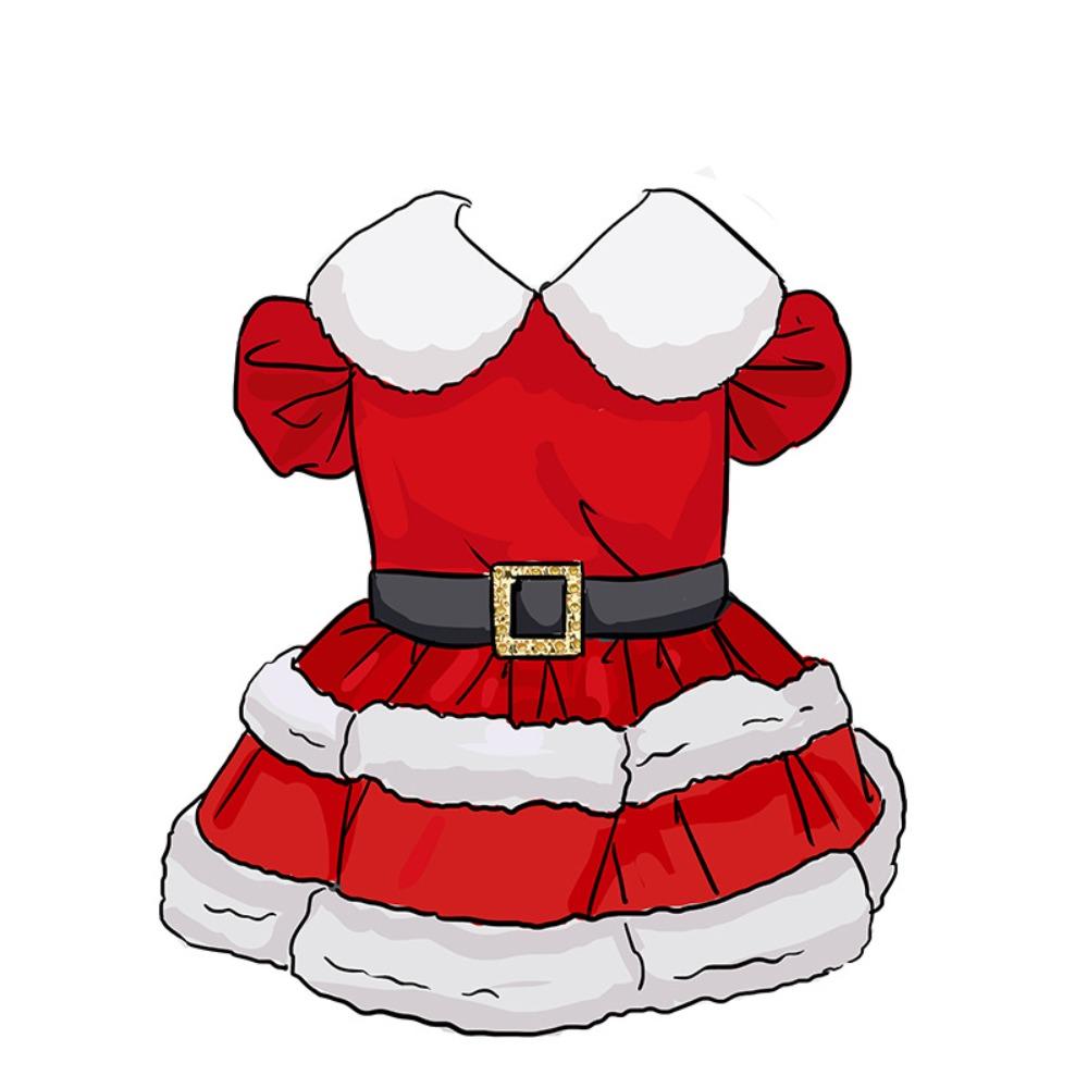 Одежда для домашних собак Платье Санта Клауса для вечеринки в честь Рождества Платье с маленькими рукавами-крылышками Наряд на Новый год для щенков крупных и средних пород