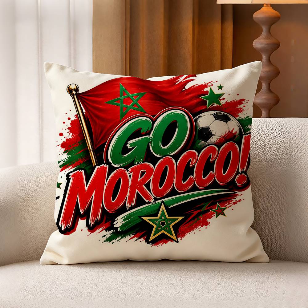 Morocco FFlag Cotton Linen Square Pillow Covers Home Decor Gifts