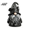 Wizard Hat Gnome with Stars Halloween Gothic Resin Figurine, Dark Faceless Doll for Witchcraft Decor Desk Shelf, Spooky Home Ornament, Trick or Treat