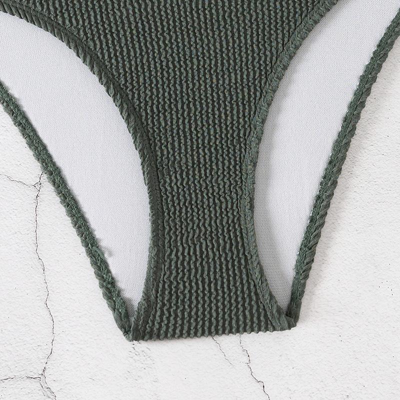 1011 new European and American popular solid-color one-piece swimsuit for women, sexy backless high-waisted swimsuit for women