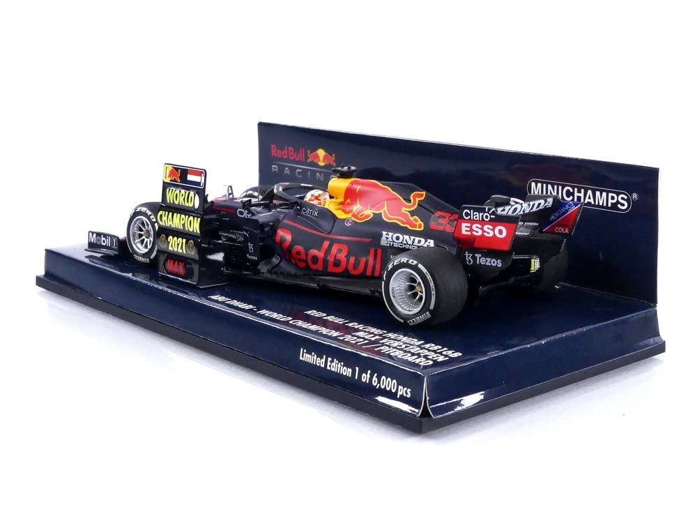 Minichamps Scale Red Bull Racing Honda RB16B Max Verstappen Abu Dhabi GP 2021 Winner World Champion with Pit Board 1/43 (Assembled)
