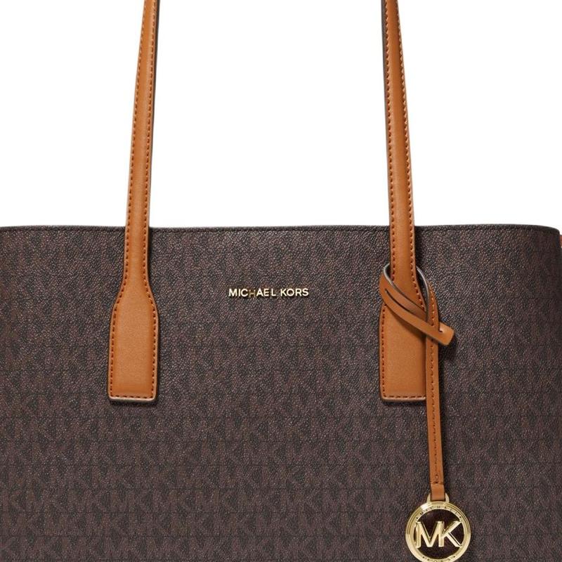 MICHAEL KORS shoulder bag Ruthie Classic Presbyopia Logo Artificial Leather Tote Tote Shopping Handbag Medium Women's Dark Brown with Acorn Brown