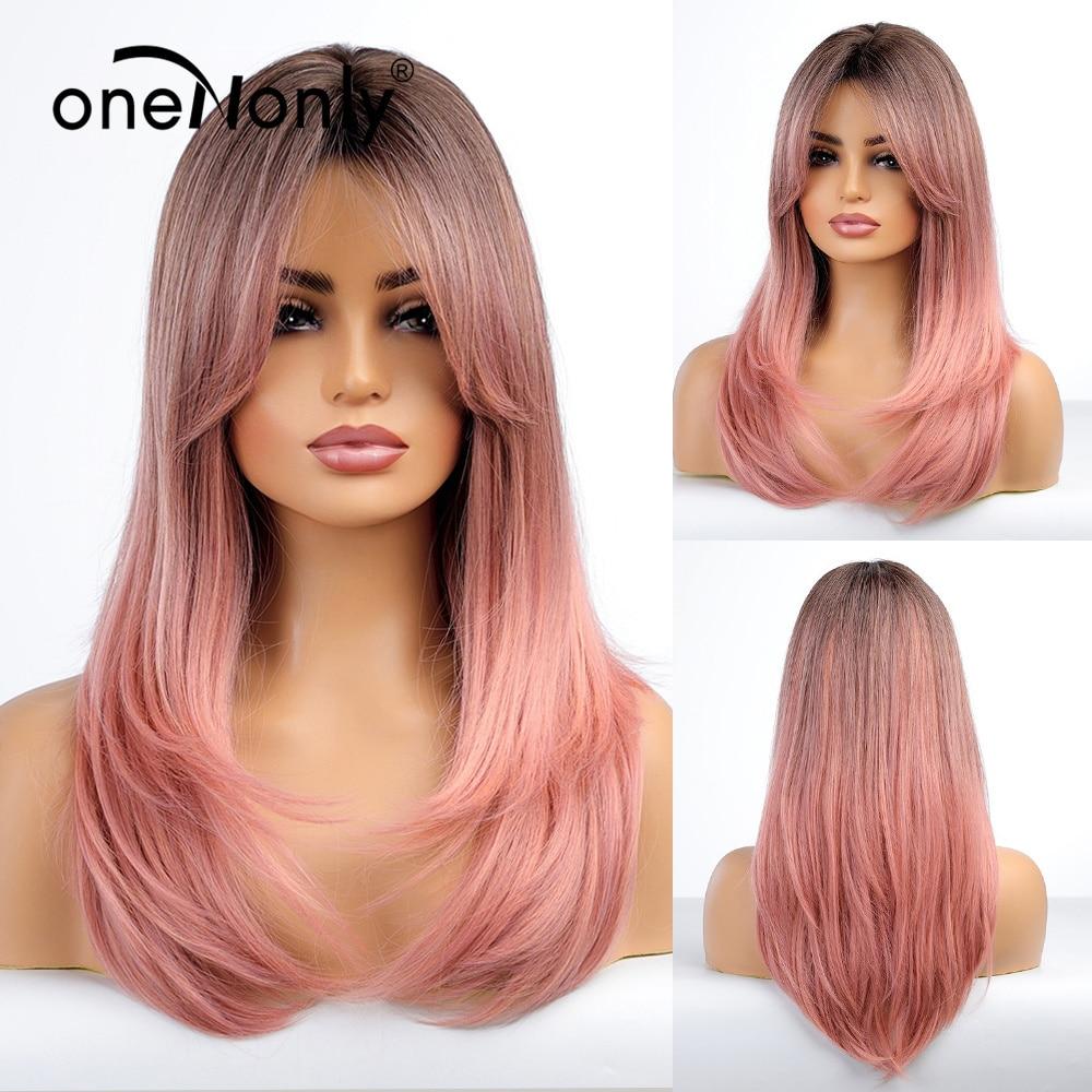 Long Straight Blonde Wig Bob Synthetic Wigs for Women Lolita Party Natural Wigs High Temperature Hair