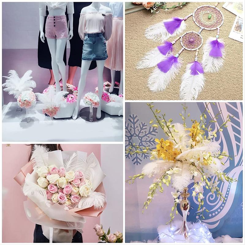 10Pcs Ostrich Feathers Wedding Centerpiece For Needlework Crafts Material DIY Decoration Carnival Headdress Accessories Plumes