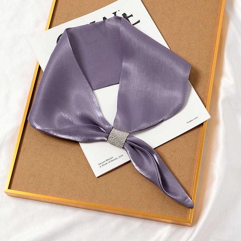 Women's Diamond Satin Silk Scarf with Cross Neckerchief Design