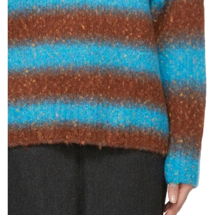 WE11DONE Striped Knit Crew Neck Long Sleeve Pullover Sweater Unisex sweater Blue WD-KT9-20-008-U-BL