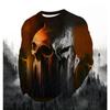 Skull Horror Halloween Pattern Men's Street Long Sleeve T-shirt Spring and Autumn 3d Printing Fashion Loose Men's Casual Tops