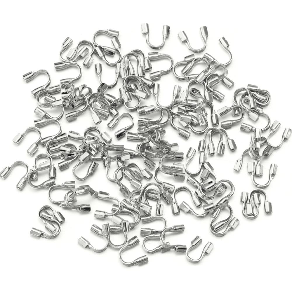 100pcs/lot 4.5x4mm Wire Protectors Wire Guard Guardian Protectors Loops U Shape Clasps Connectors DIY Jewelry Making Accessories