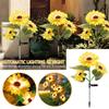 Наружные солнечные фонари подсолнечника, солнечные фонари подсолнечника с 3 головками подсолнуха, светодиодные солнечные фонари для патио, садового декора