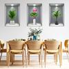 Wei Mo Xiang Green Plant Three-Panel Self-Adhesive Decorative Wall Sticker for Home & Hotel