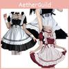 Fascinating Girls' Red/black Lolita Maid Dress Set For Party