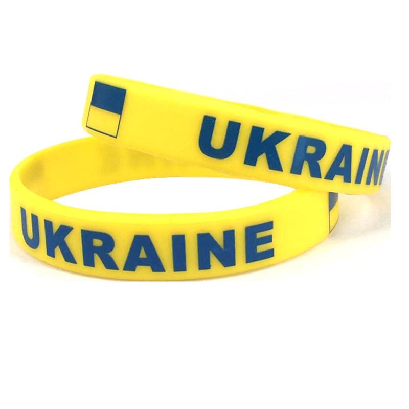2 шт. Браслет-манжета с флагом Украины для мужчин и женщин, силиконовый, с гравировкой, спортивный, резиновый, на запястье, аксессуары, наручный браслет