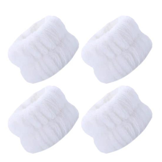 2 пары регулируемых браслетов на запястье, супервпитывающие, эластичные, для умывания лица, быстросохнущие, удобная посадка, нарукавник